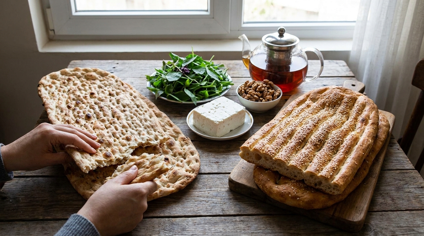 نان + پنیر + گردو
